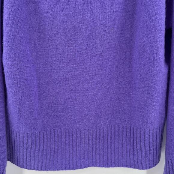 by Anthropologie The 100% Cashmere‎ Collection Purple Sweater Ribbed Size Medium - Picture 4 of 10